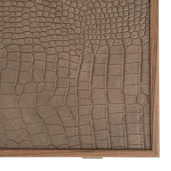 Igra  //Bekgemon - Leatherette Crocodile Tote// "Grey Beige, Ivory & Sand" - Image 4