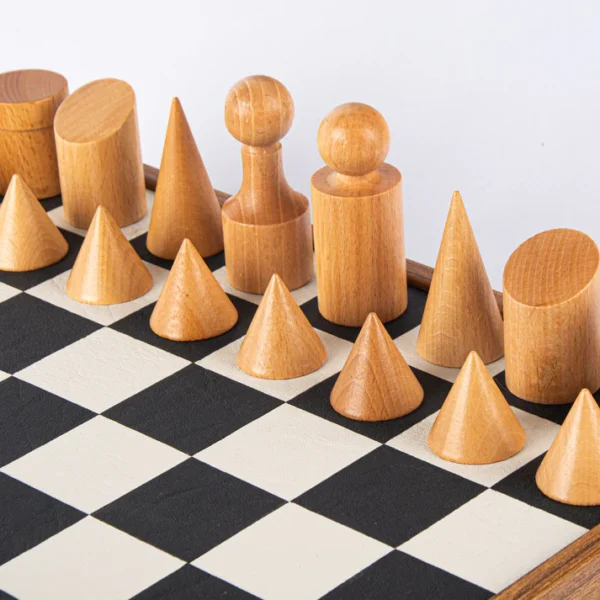 Igra // Šah – „Wooden Chess Sets“ // „Bauhaus style (Medium) – Black& White Chess set“ - Image 5