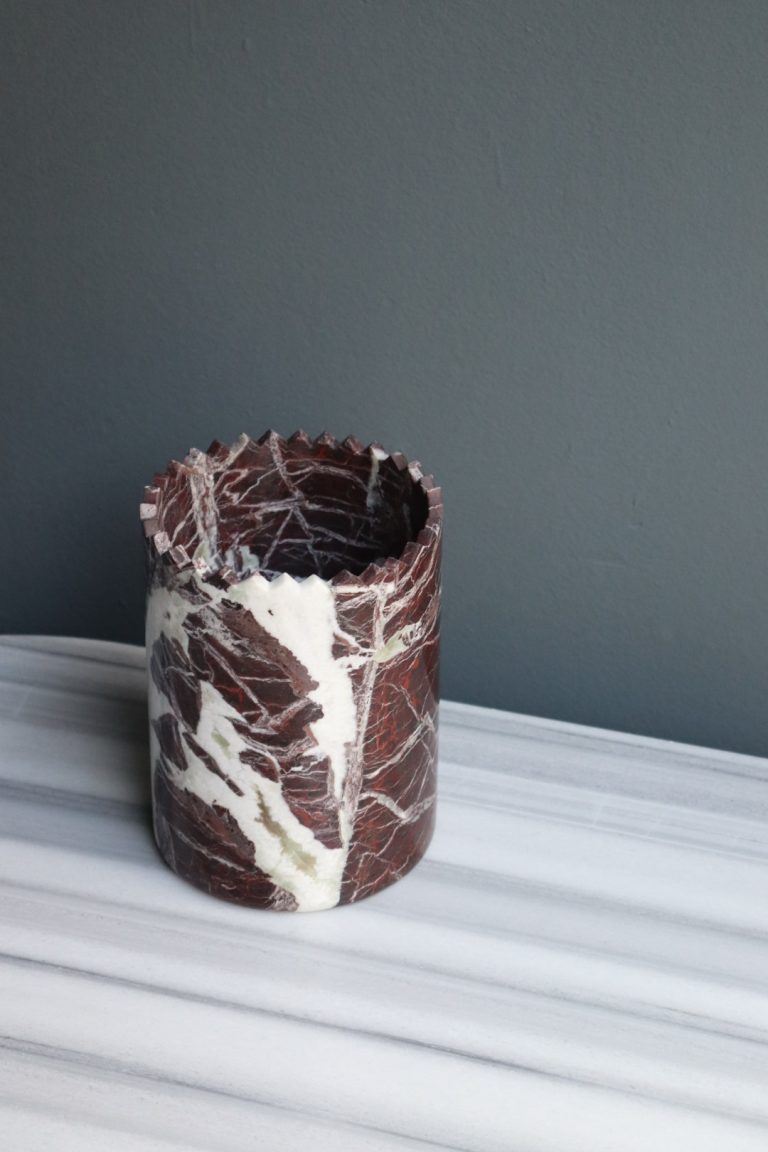 Vaza - "Triangoli" / Red Levanto Marble - Slika 4