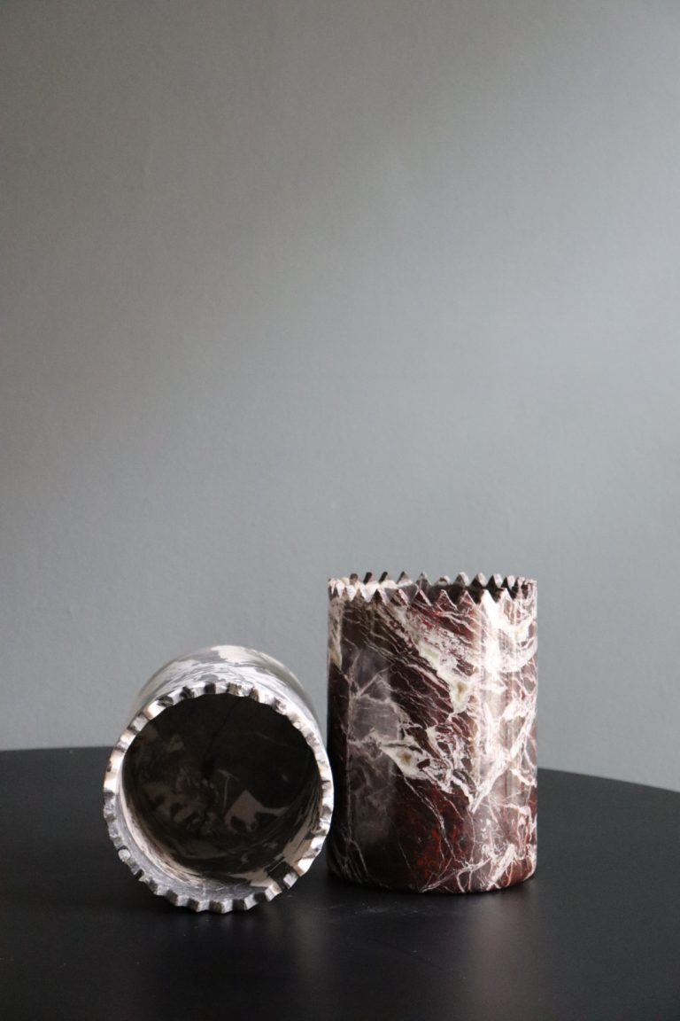 Vaza - "Triangoli" / Red Levanto Marble - Slika 3