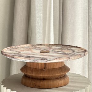 Postolje za tortu - "Canaletto walnut & Fior de Pesco marble"